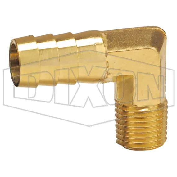 Male NPTF x Hose Barb 90° Elbow