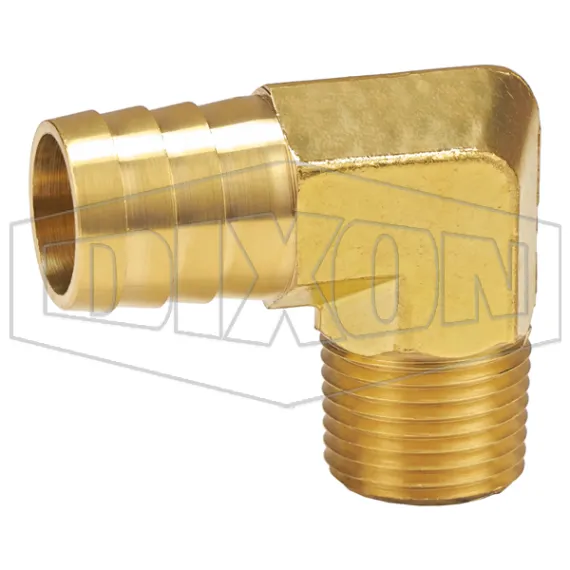 Male NPTF x Hose Barb 90° Elbow
