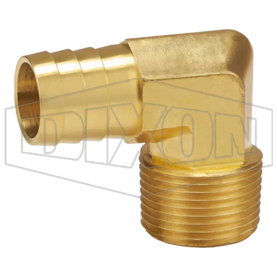 Male NPTF x Hose Barb 90° Elbow
