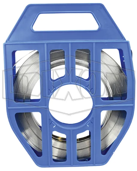 stainless steel banding blue tote