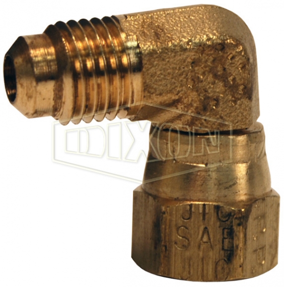 BRASS 90 DEGREE INVERTED FLARE ELBOW - SAE 040202 
