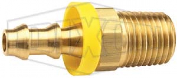 Adapter 1 NPTF Male x 1 Hose ID Barbed Dixon BN88 Brass Hose Fitting