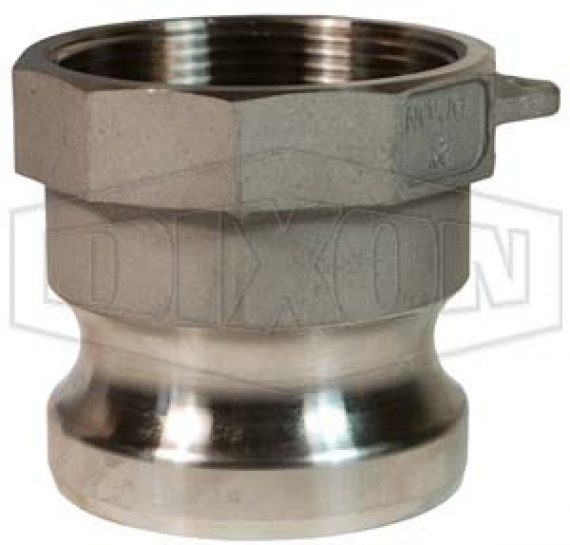 1-1/2 NPT Socket x 1-1/4 Male Adapter Dixon Valve PPA125 Polypropylene Type A Cam and Groove Fitting 