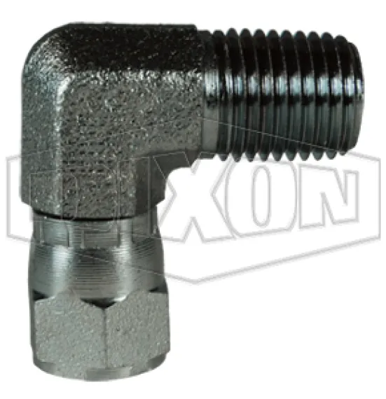 90° Female JIC 37° Swivel x Male NPTF Elbow