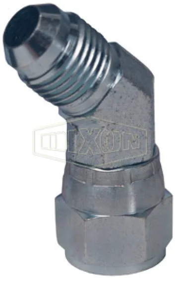 45° Male JIC 37° Flare x Female JIC 37° Swivel Elbow