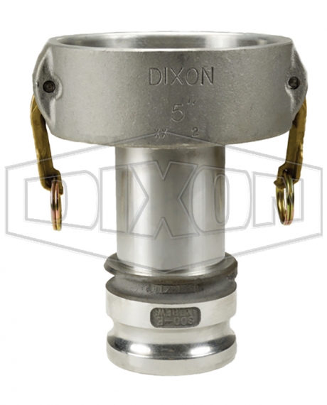 356T6 Aluminum Global Type A Dixon Sanitary Reducing Cam and Groove Male Adapter x Female NPT 2 x 3 