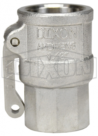 1/2 Socket x 1/2 NPT Female Dixon 50-D-SS Stainless Steel 316 Type D Cam and Groove Hose Fitting 