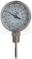 MT500 Dixon Valve Magnetic Surface Mount Thermometer with a 2 Face - 0-500  deg. F Range