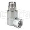 Super Swivels® Male NPTF x Female JIC 37° 90° Elbow Inline Swivel