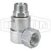Super Swivels® Male NPTF x Female JIC 37° 90° Elbow Inline Swivel