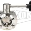 B5107-Series Butterfly Valve with Infinite Handle Weld End front view